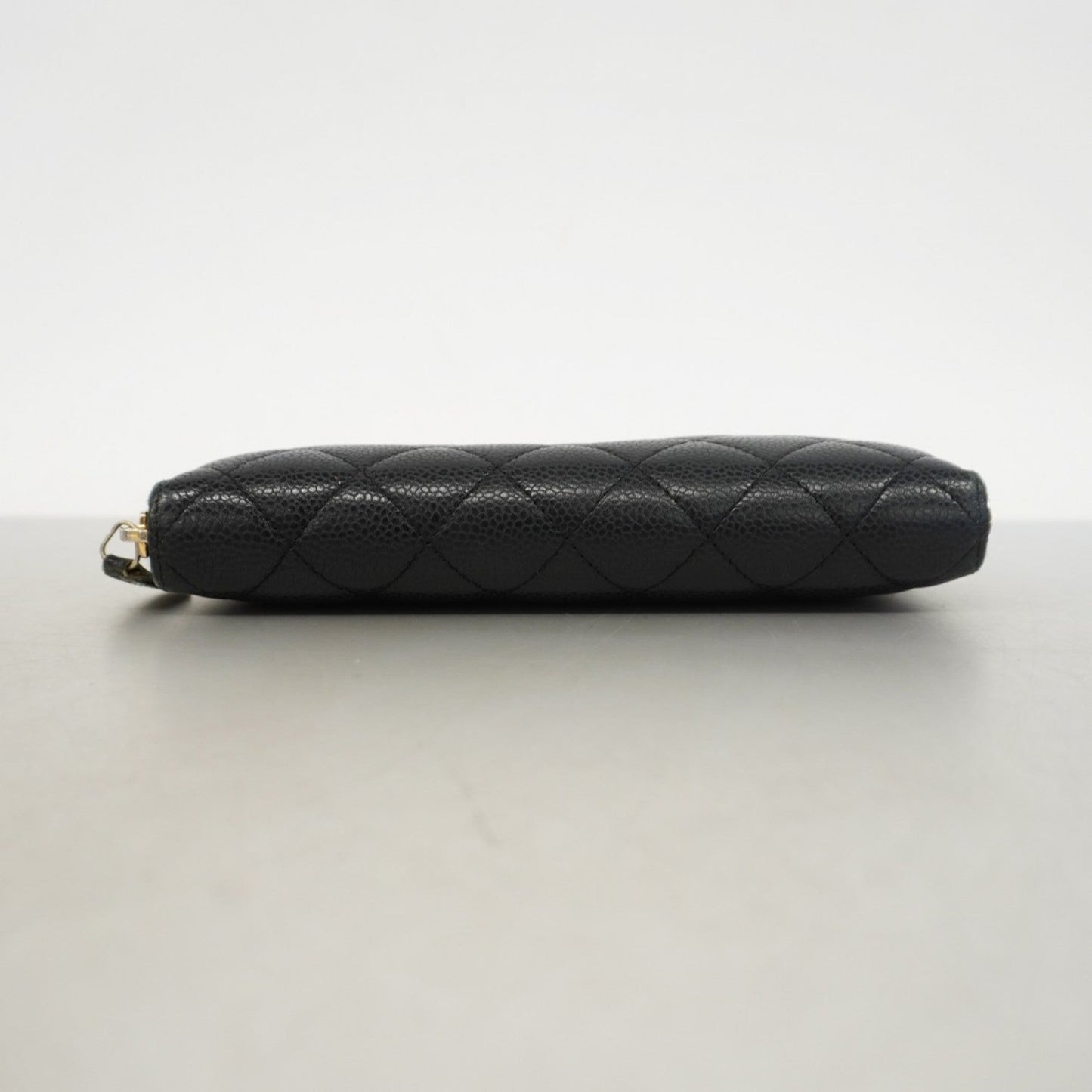 Chanel Black Grained Calfskin Long Wallet (Bi-Fold) ()