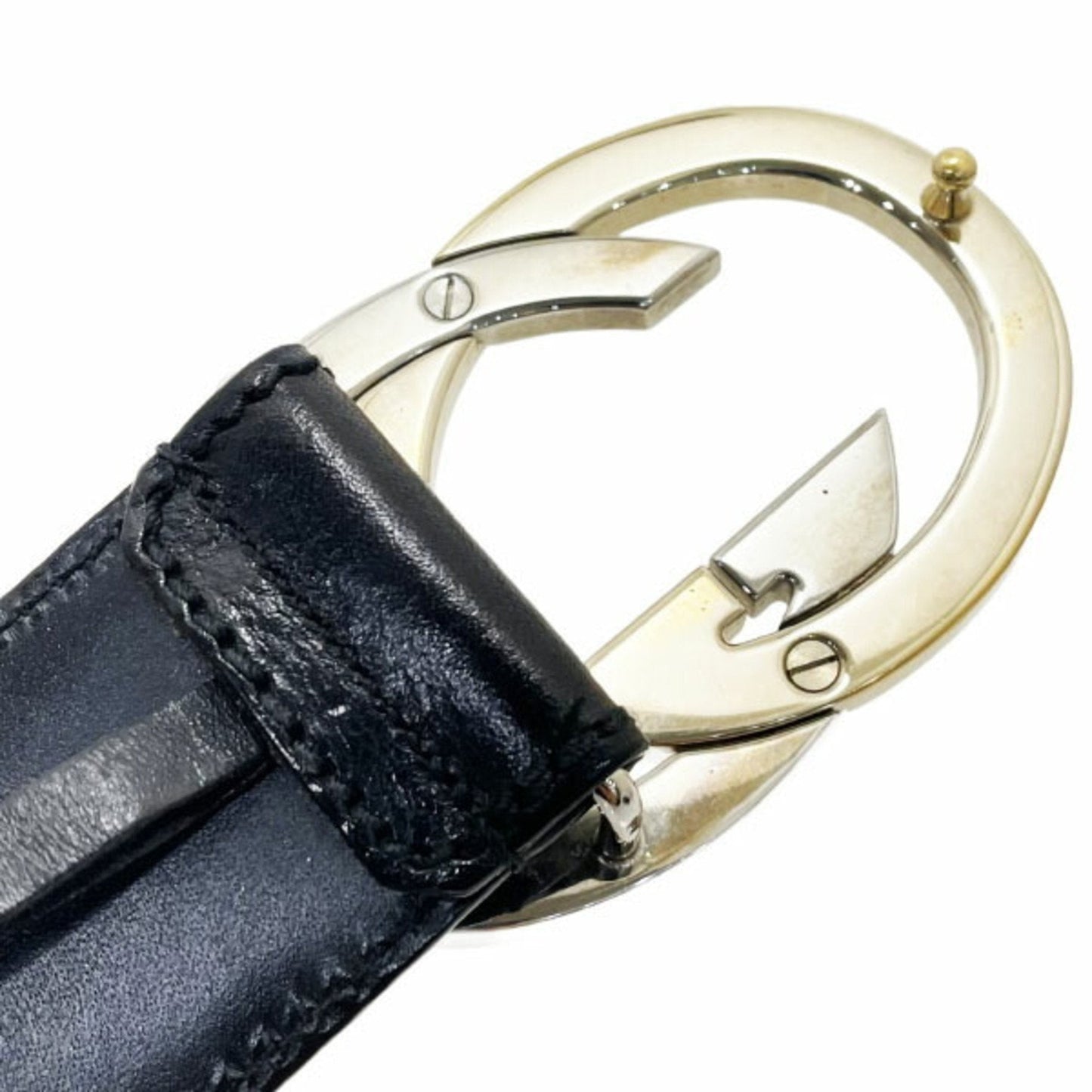 Gucci Black Gold Silver Standard Belt ()