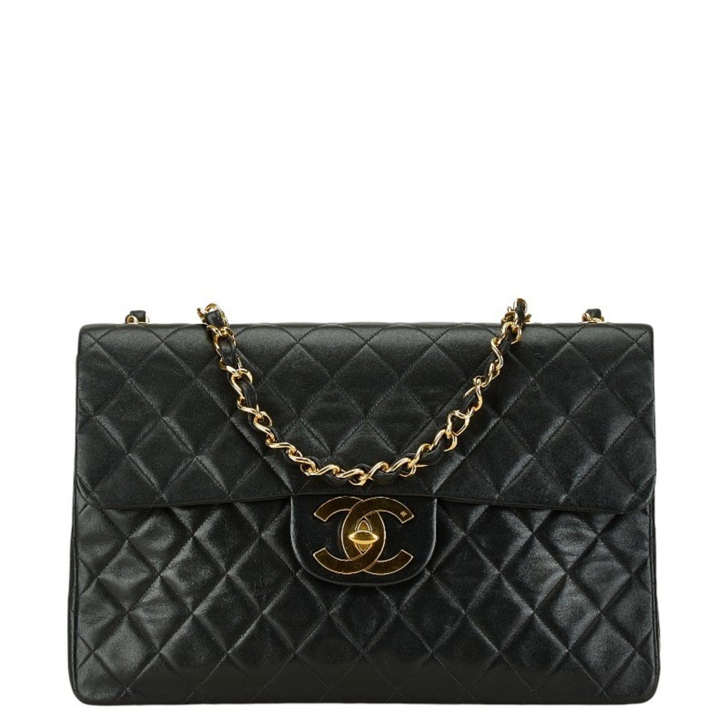 Chanel Black Leather Handbag Shoulder Bag ()