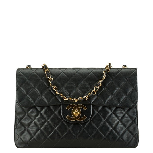 Chanel Black Leather Handbag Shoulder Bag ()