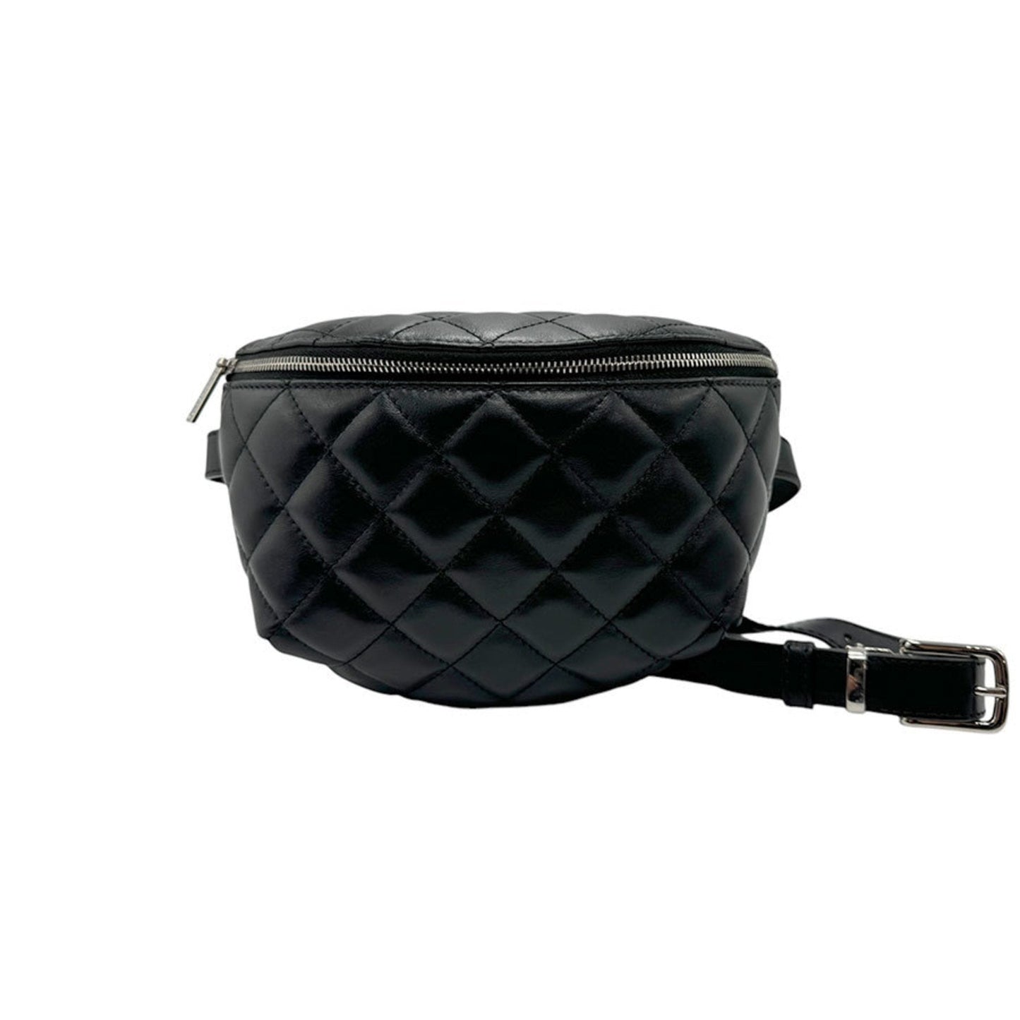 Chanel Black Leather Fanny Pack Sling Bag ()
