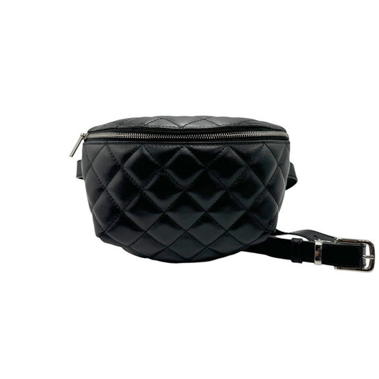 Chanel Black Leather Fanny Pack Sling Bag ()