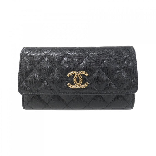 Chanel Black Caviar Leather Wallet (Bi-Fold) ()