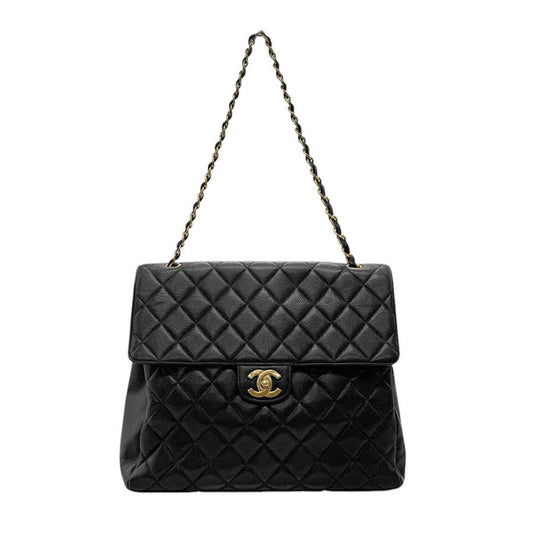 Chanel Black Caviar Leather Shoulder Bag ()