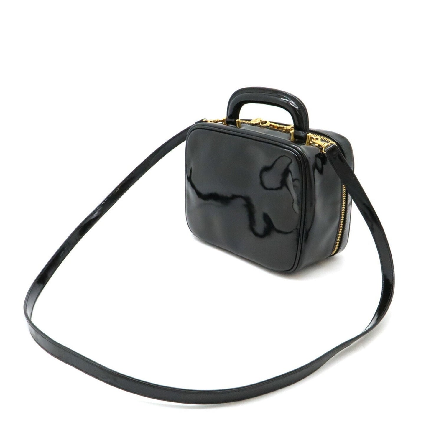 Chanel Black Leather Handbag Shoulder Bag Vanity Bag ()