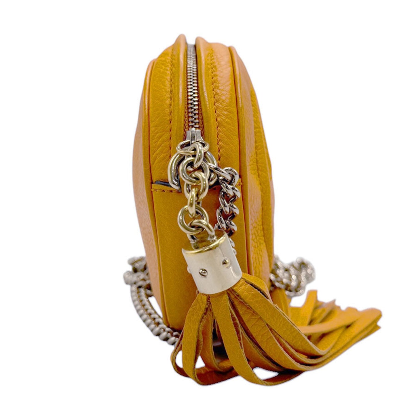 Gucci Gold Orange Metal Leather Shoulder Bag ()