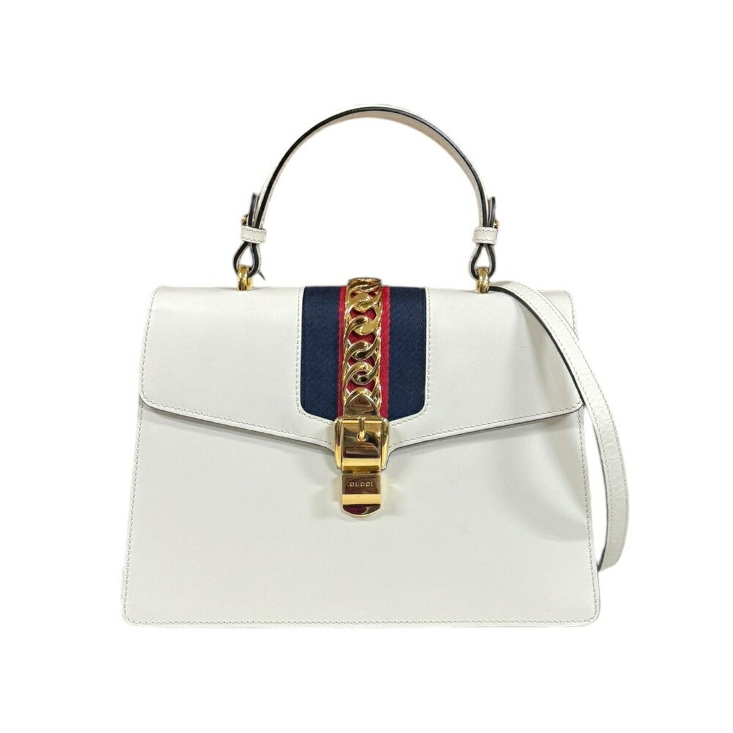 Gucci White Leather Shoulder Bag ()