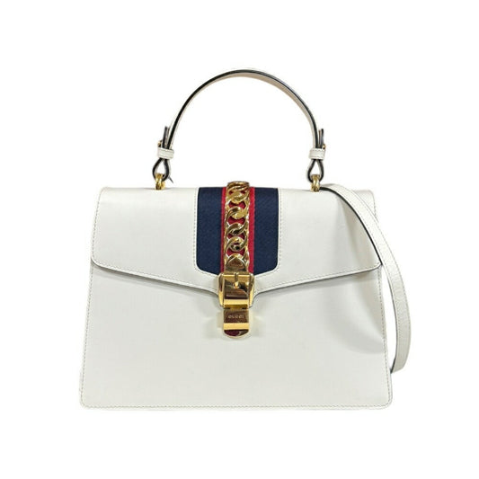 Gucci White Leather Shoulder Bag ()