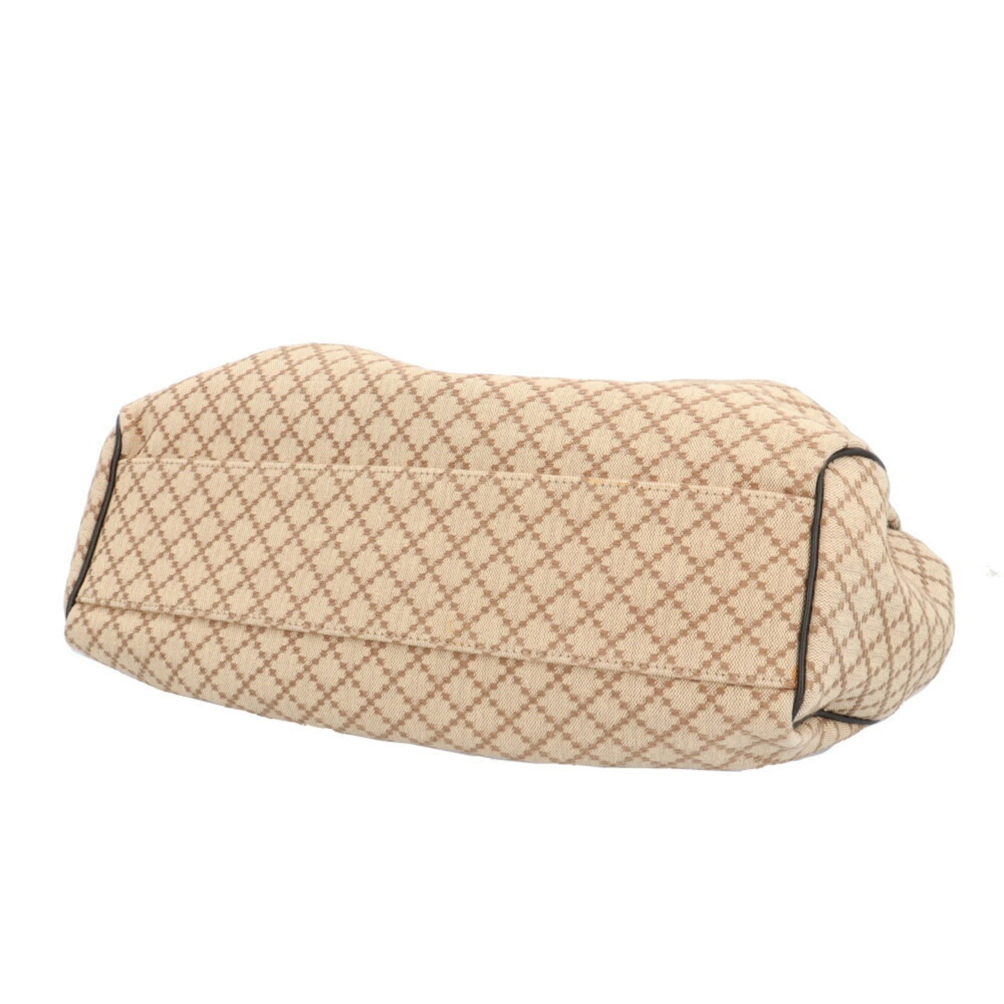 Gucci Beige Black Canvas Leather Handbag ()