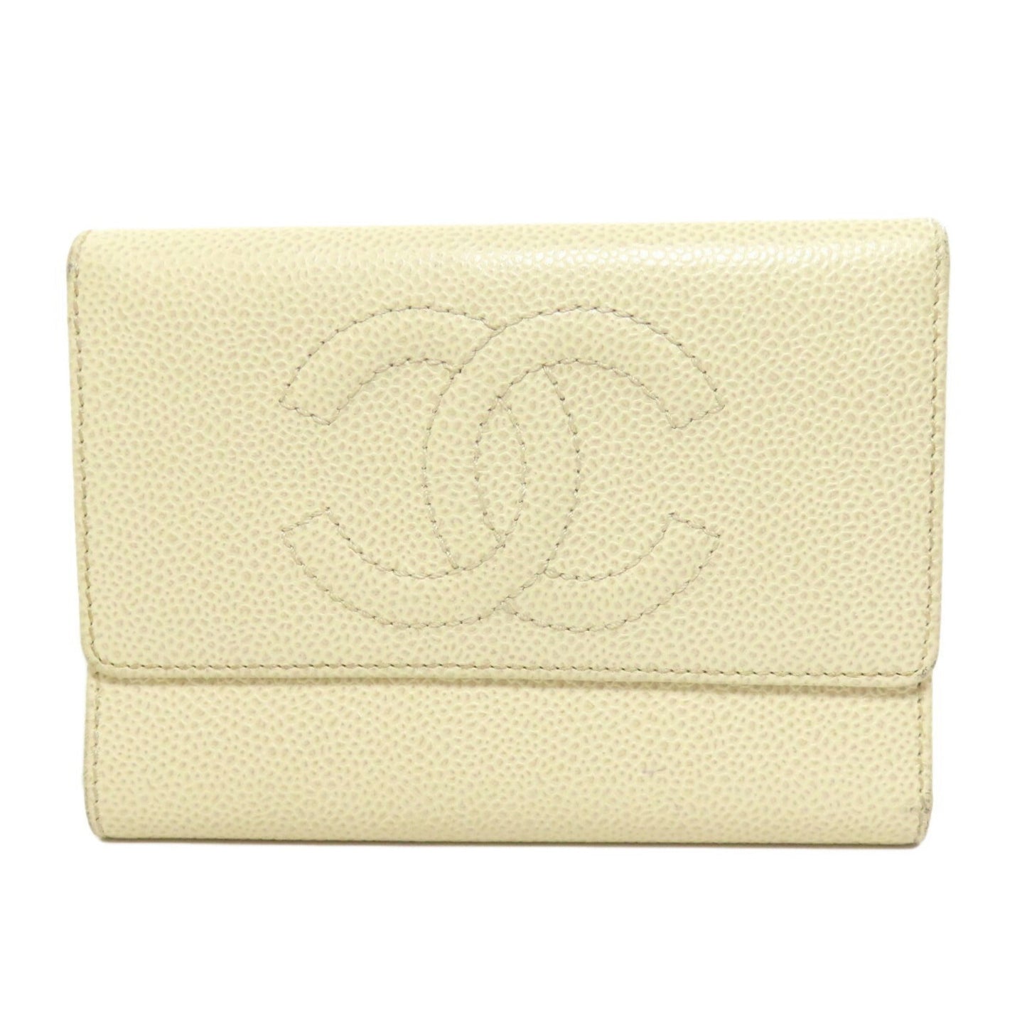 Chanel Cream Leather Wallet (Bi-Fold) ()