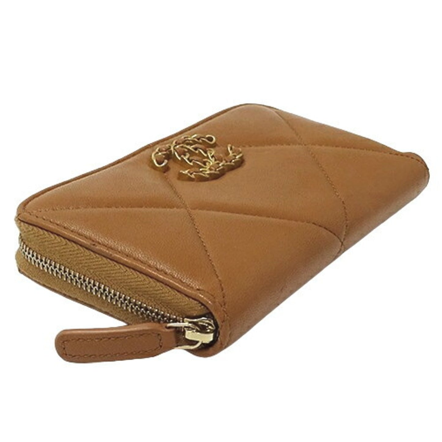 Chanel Brown Leather Long Bill Wallet (Bi-Fold) ()