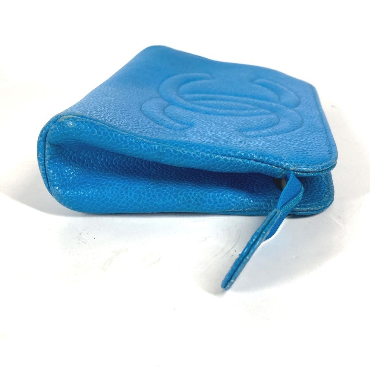 Chanel Blue Caviar Leather Pouch ()