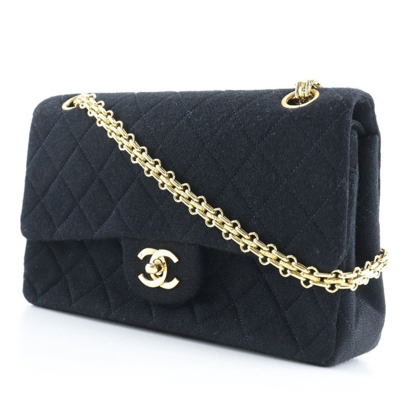 Chanel Black Jersey Shoulder Bag ()