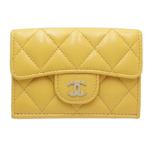 Chanel Yellow Grained Calfskin Wallet (Tri-Fold) ()