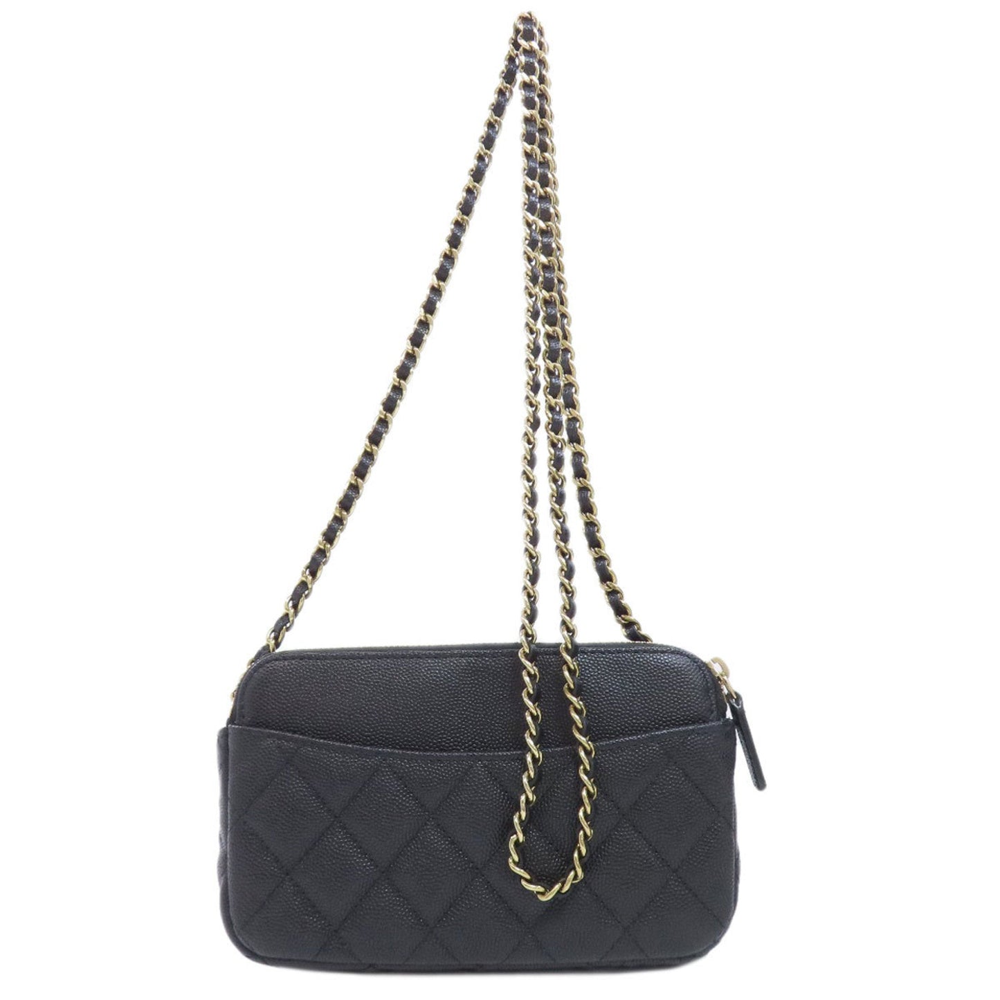 Chanel Black Caviar Leather Shoulder Bag ()