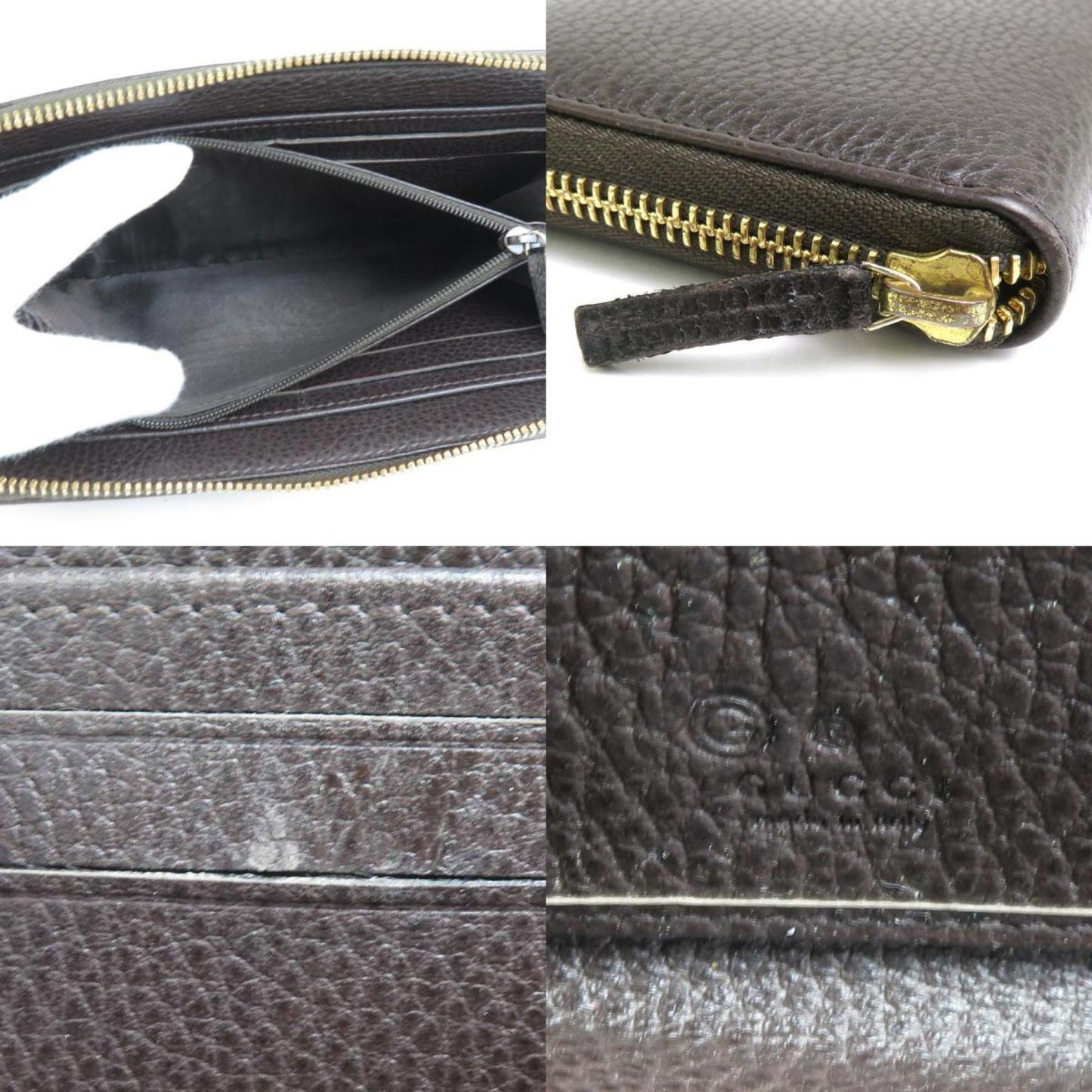 Gucci Dark Brown Leather Long Wallet (Bi-Fold) ()