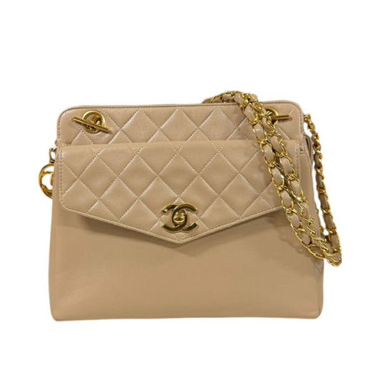 Chanel Beige Leather Shoulder Bag ()