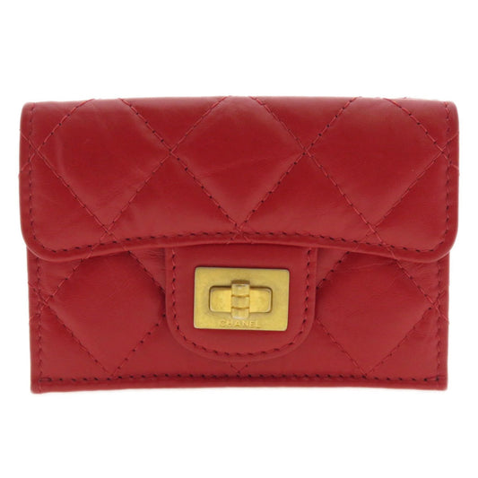Chanel Red Color Leather Wallet (Bi-Fold) ()