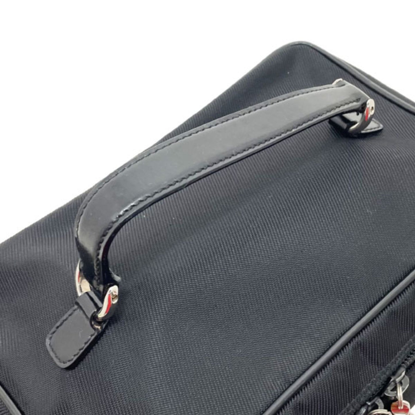 Gucci Bamboo Black Leather Handbag Vanity Bag ()