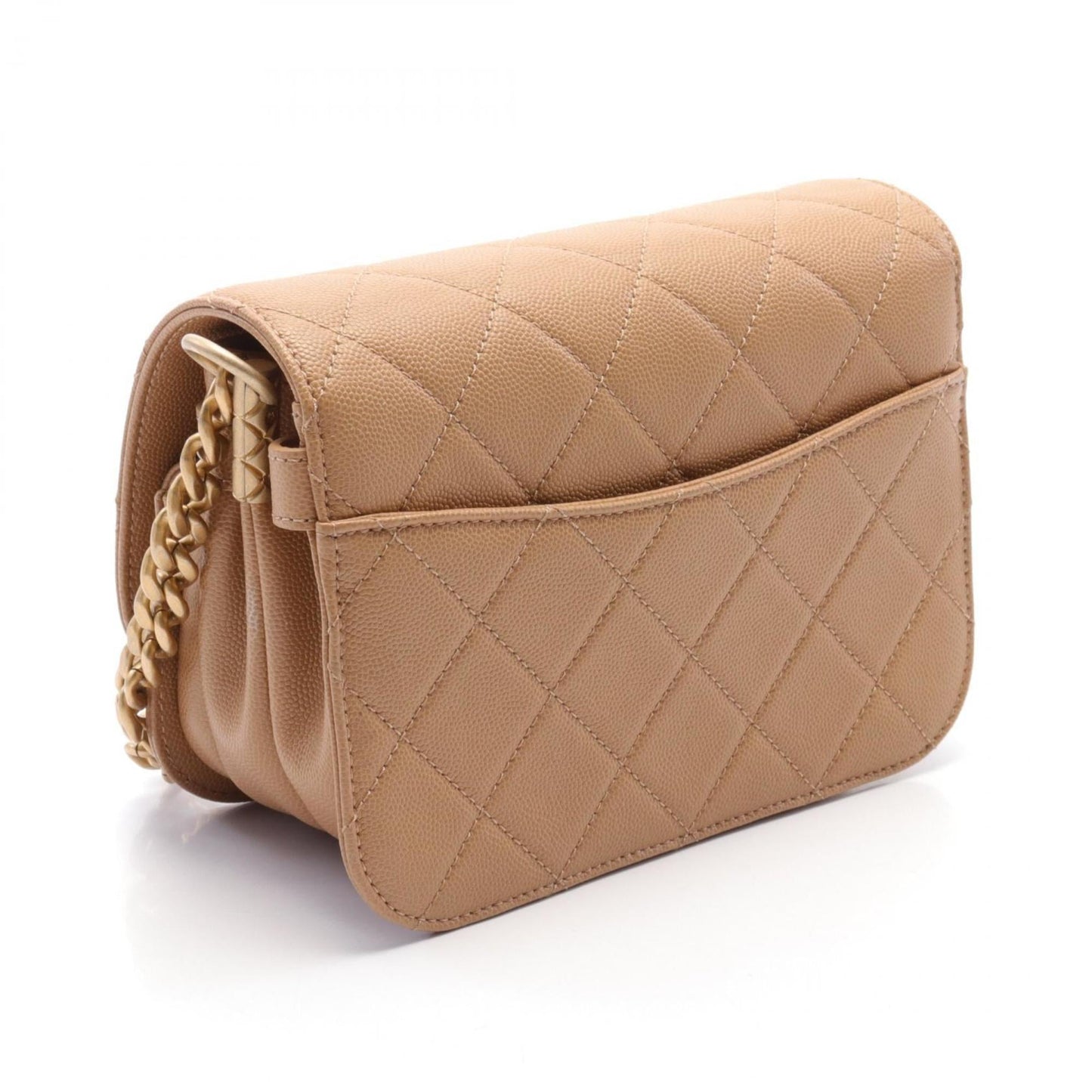 Chanel Beige Caviar Leather Shoulder Bag ()
