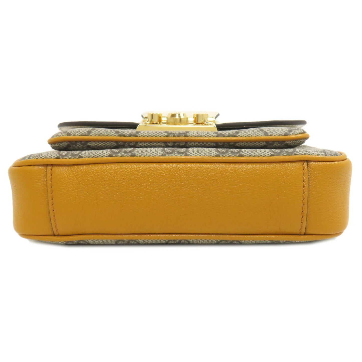 Gucci Brown Yellow Pvc Leather Handbag ()