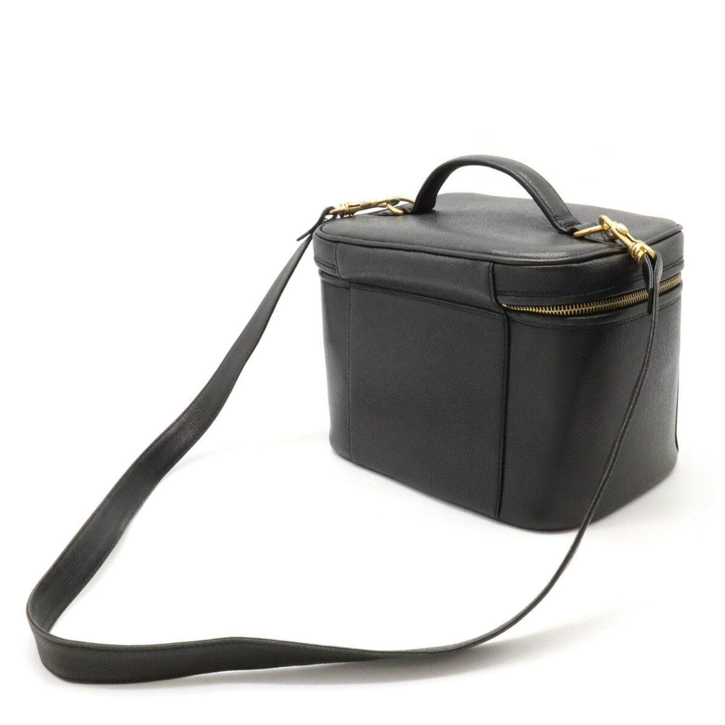 Chanel Caviar Skin Black Caviar Leather Handbag Pouch Shoulder Bag Vanity Bag ()