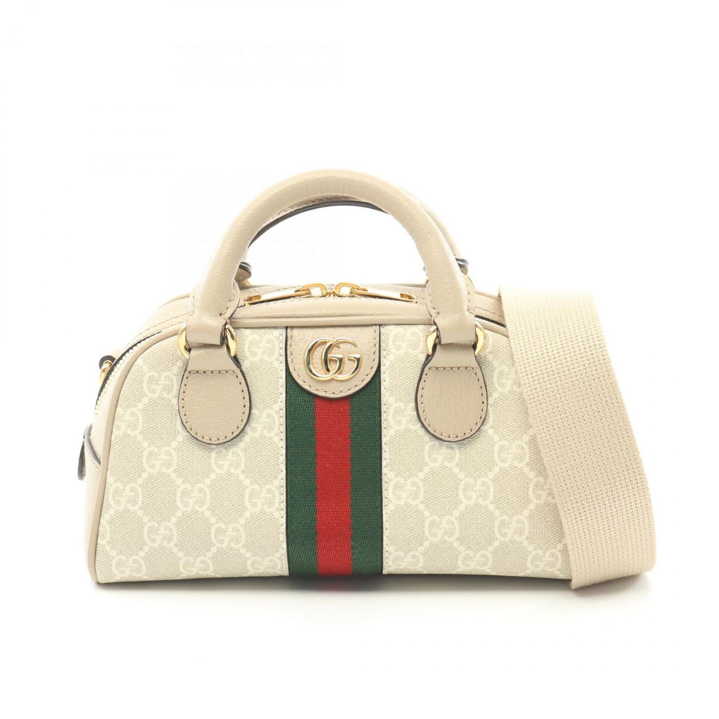Gucci Beige Multi-Color Coated Canvas Handbag ()