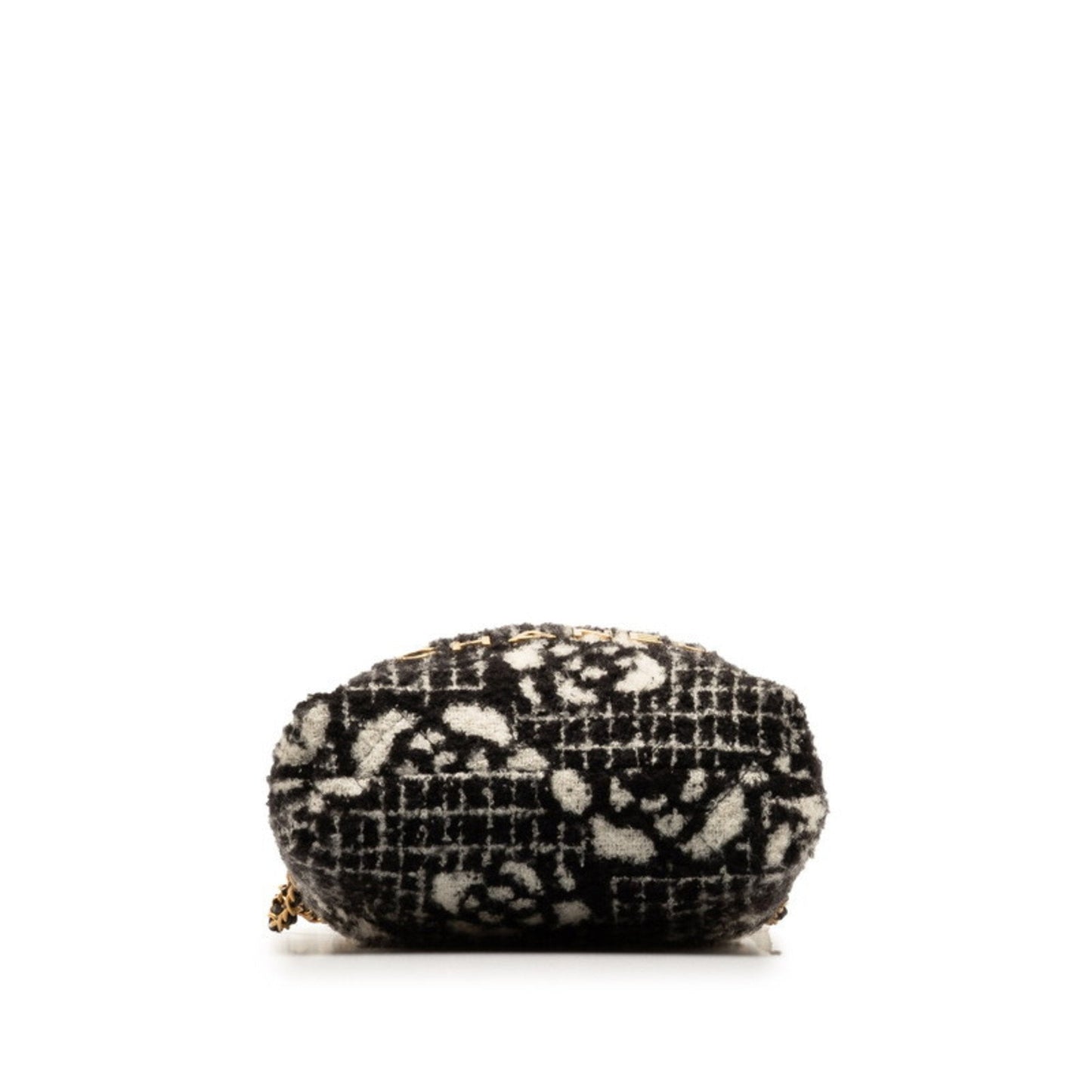 Chanel Black White Cotton Shoulder Bag Tote Bag ()