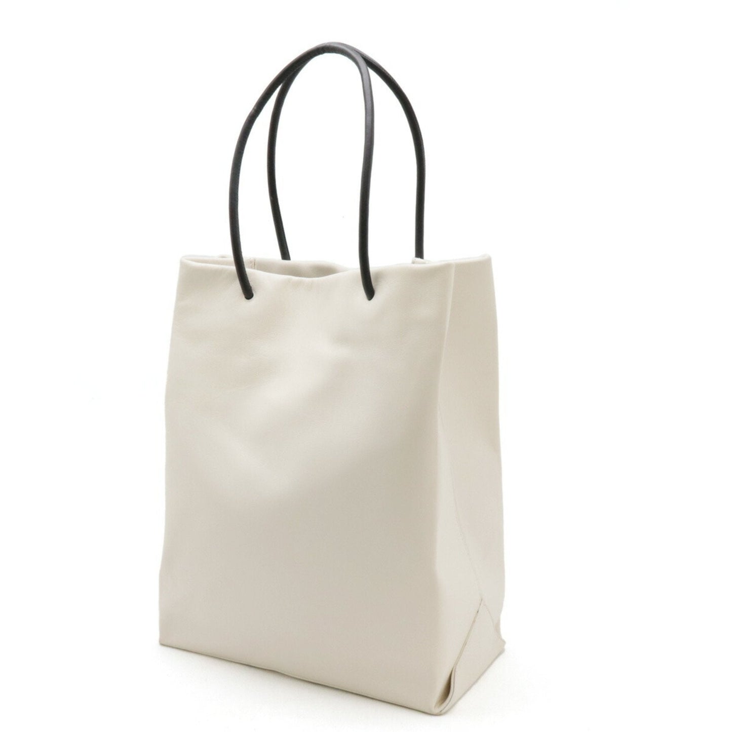 Chanel Black White Leather Shoulder Bag Tote Bag ()