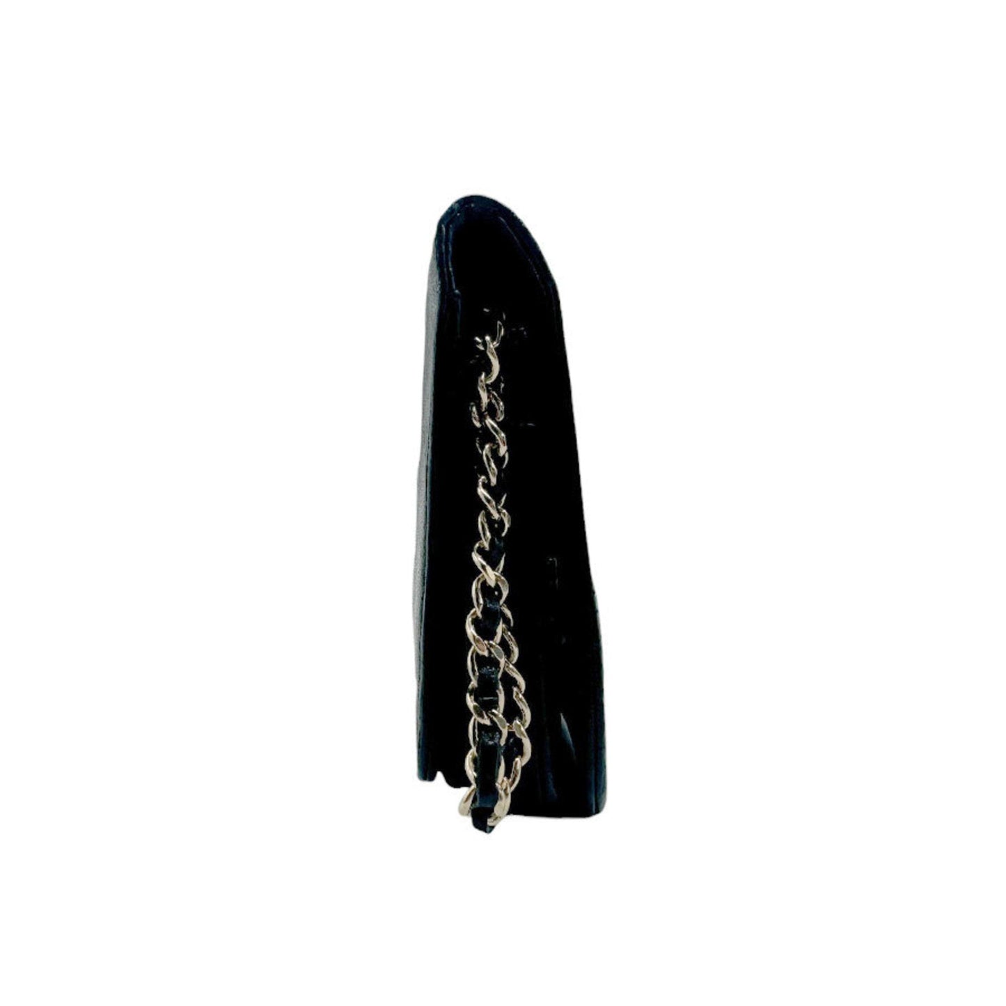 Chanel Black Leather Chain/Shoulder Wallet ()