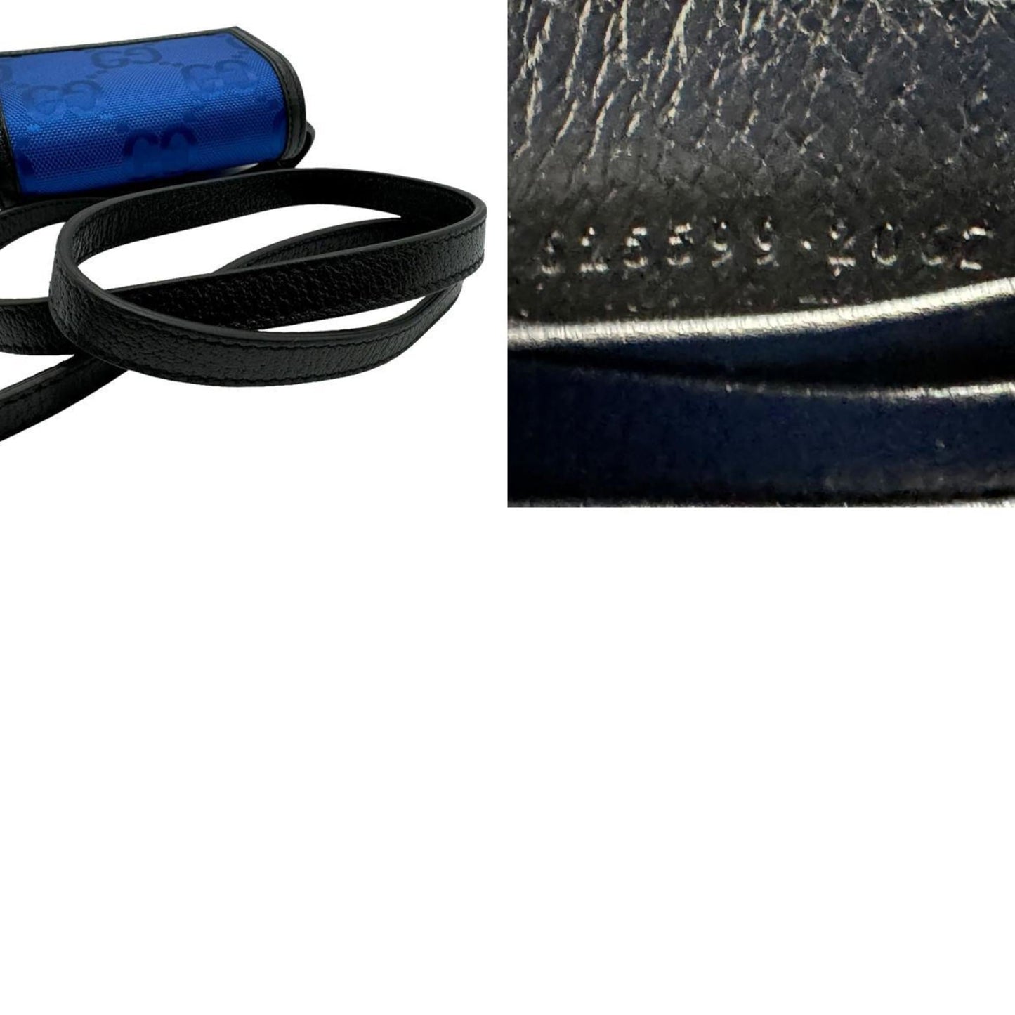 Gucci Black Blue Nylon Leather Shoulder Bag ()