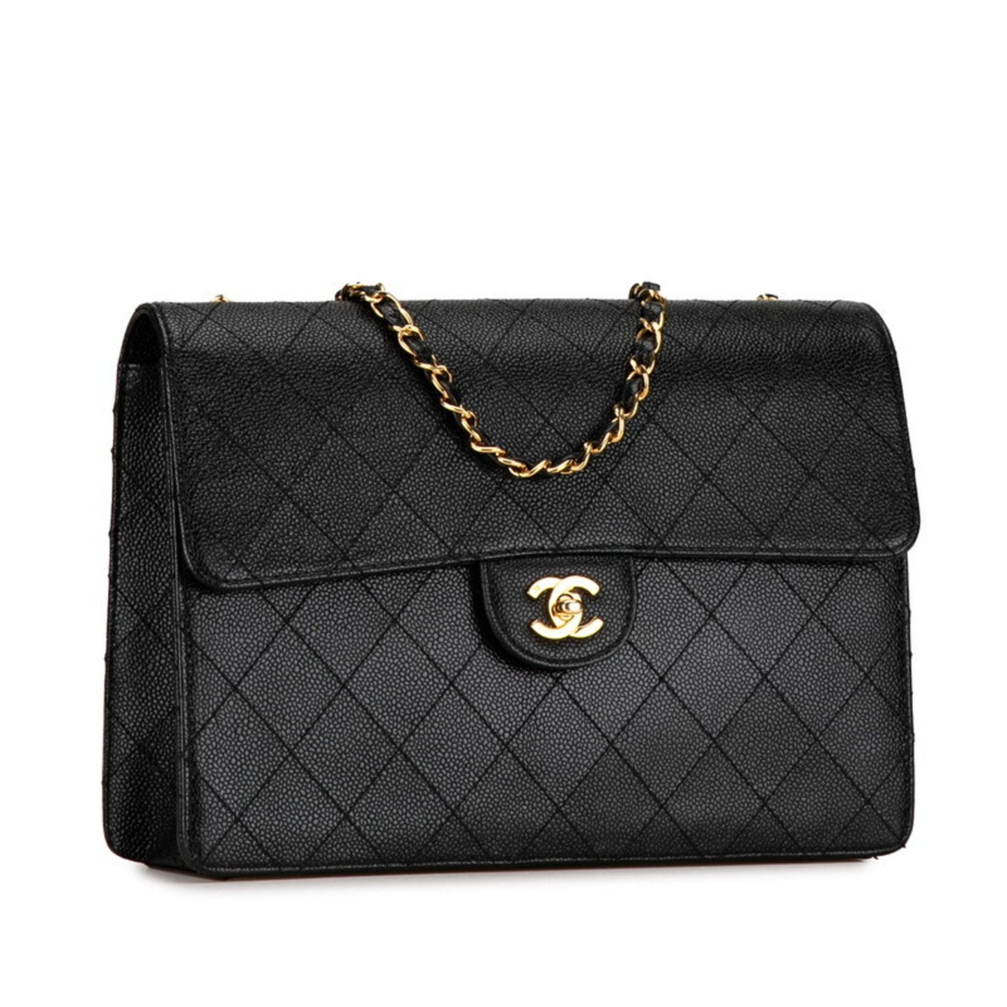 Chanel Black Caviar Leather Shoulder Bag ()