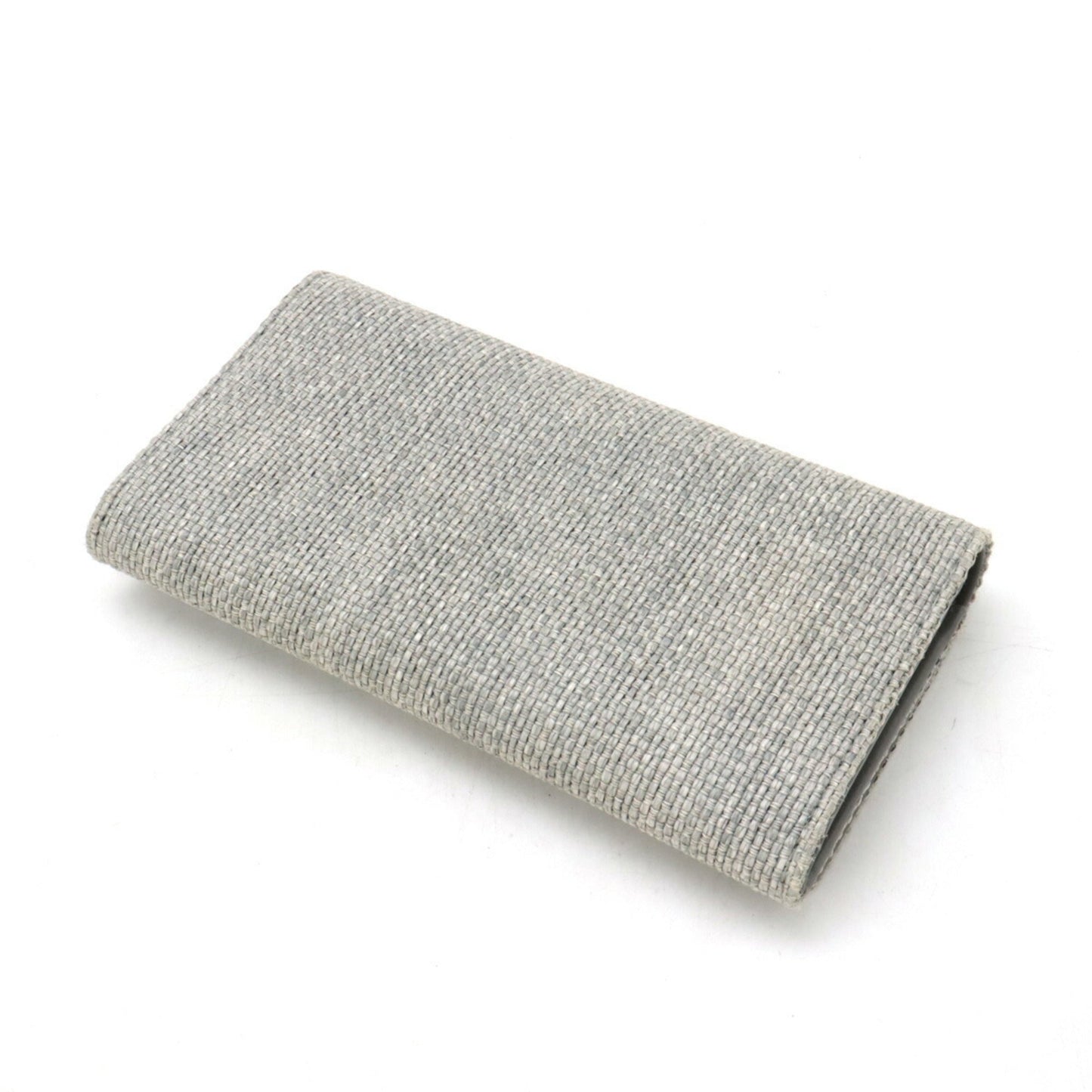 Chanel Light Gray Canvas Leather Long Wallet (Bi-Fold) ()