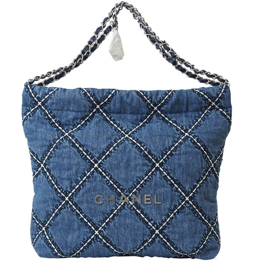 Chanel Blue Cotton Handbag ()