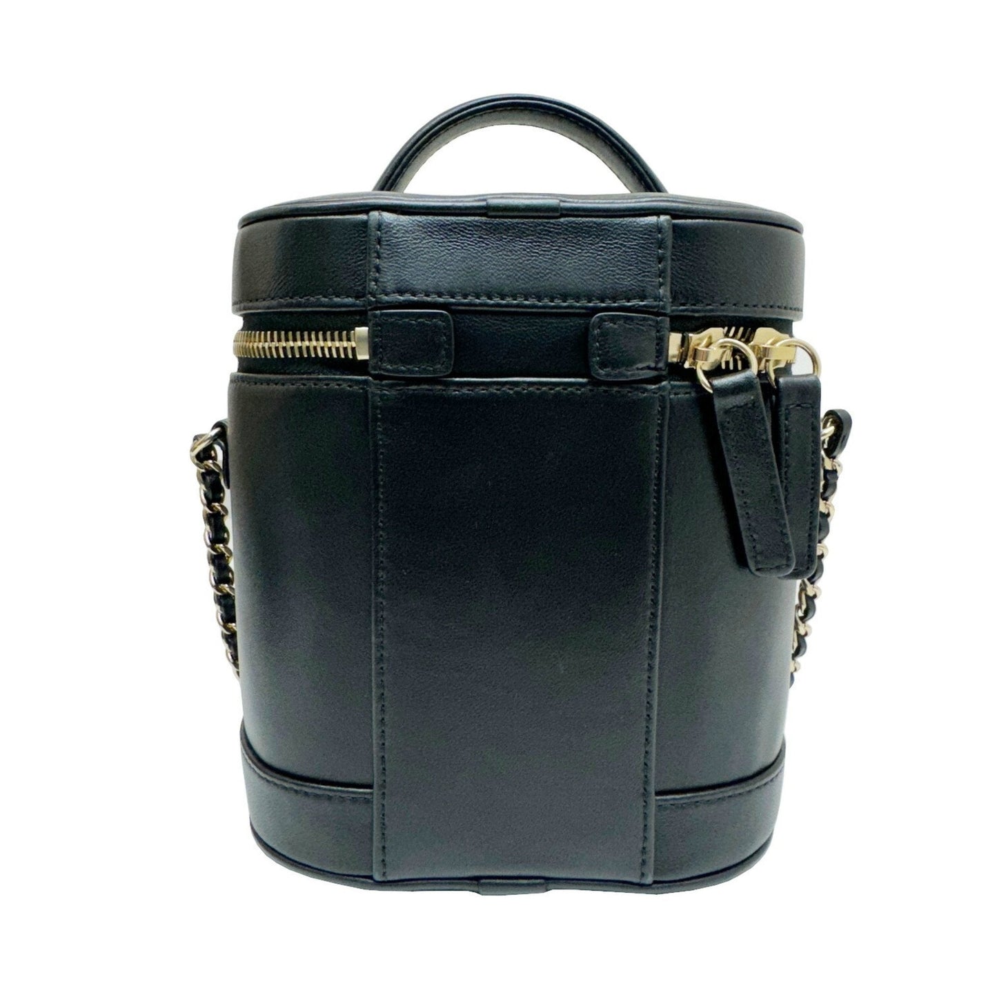 Chanel Black Leather Handbag Shoulder Bag Vanity Bag ()
