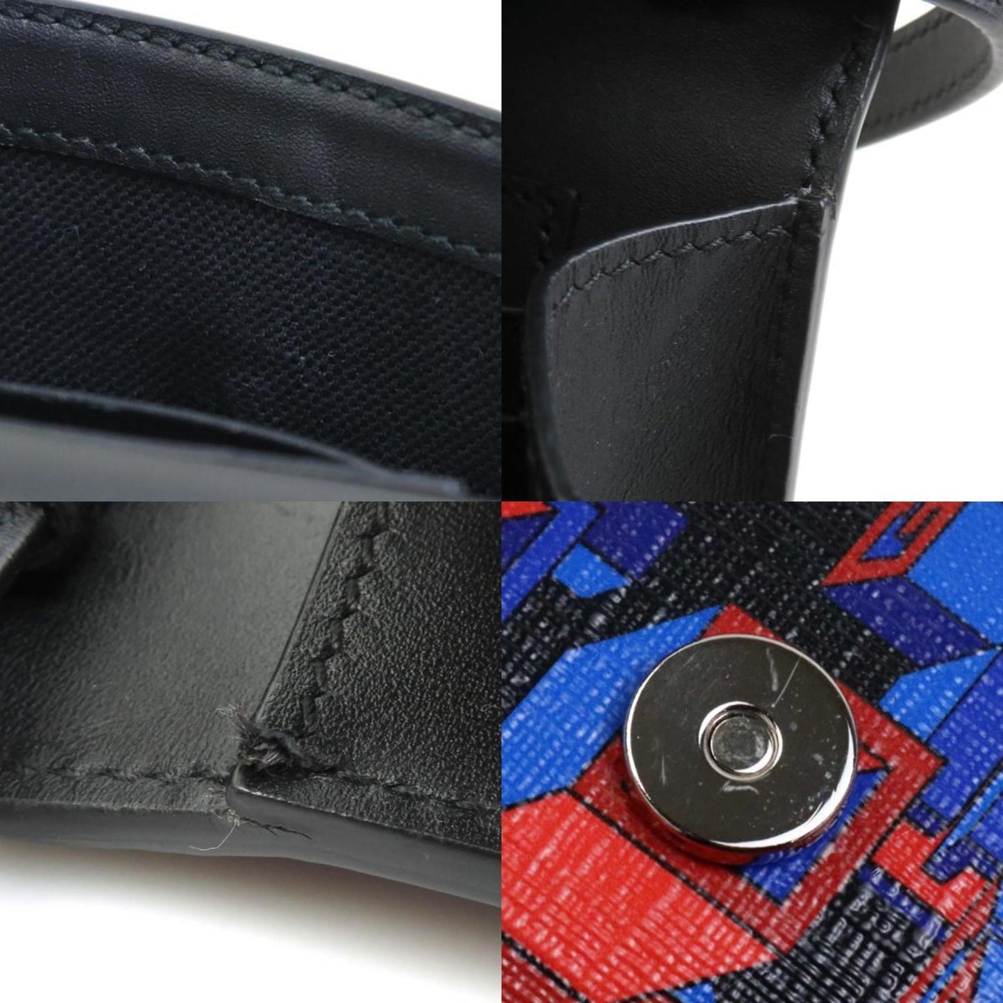 Gucci Black Blue Red Color Pvc Leather Pochette Shoulder Bag ()