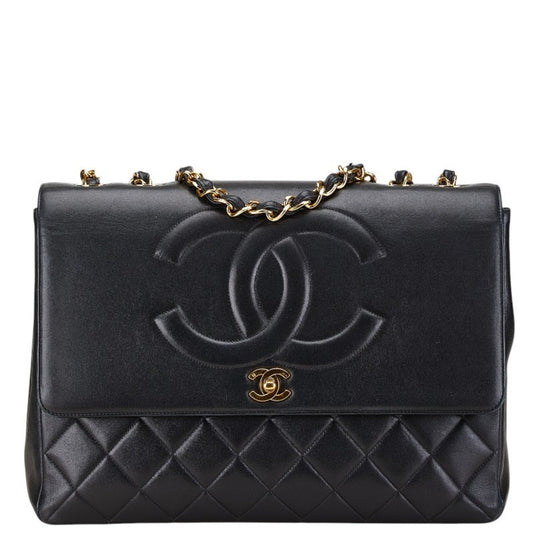 Chanel Black Leather Handbag Shoulder Bag ()