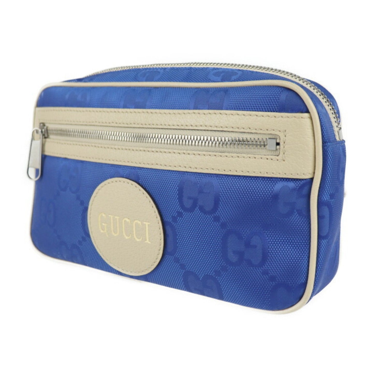 Gucci Beige Blue Nylon Leather Fanny Pack ()