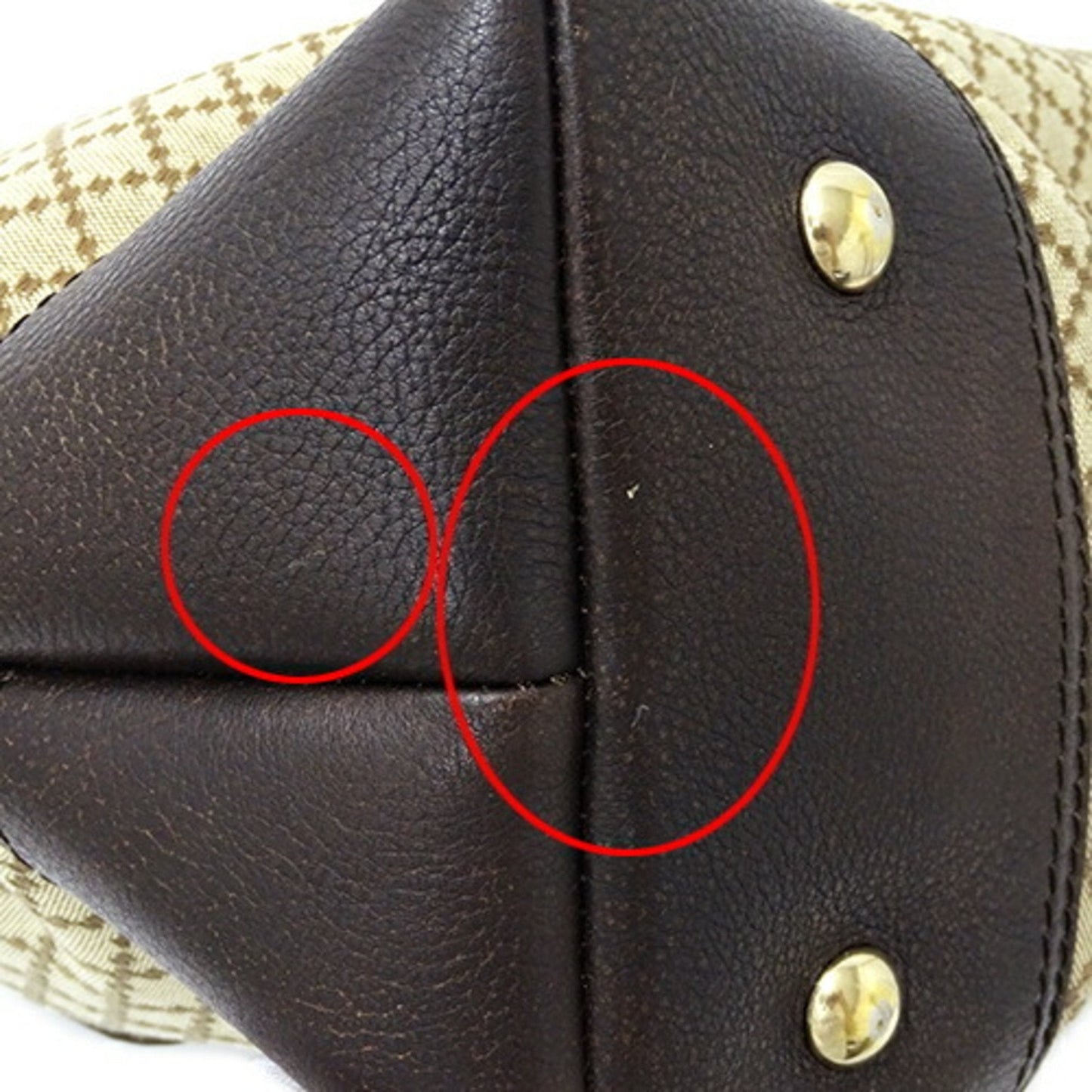 Gucci Diamante Beige Brown Canvas Handbag Tote Bag ()