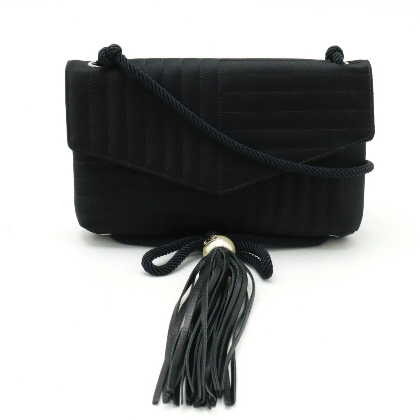 Chanel Black Satin Pochette Shoulder Bag ()