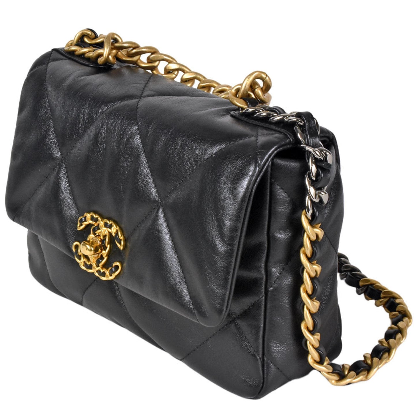 Chanel Black Leather Handbag Shoulder Bag ()