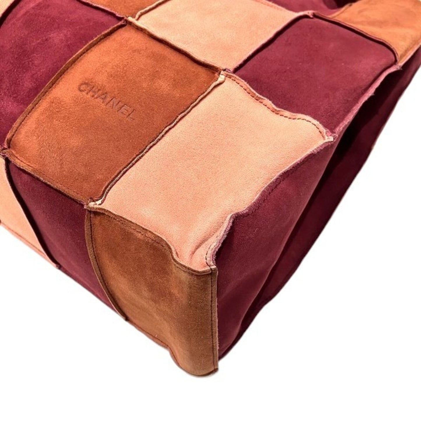Chanel Bordeaux Suede Shoulder Bag Tote Bag ()