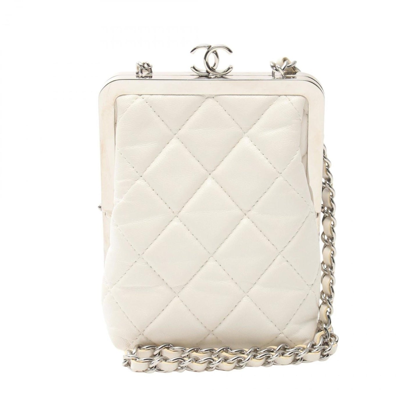 Chanel White Leather Plastic Shoulder Bag ()