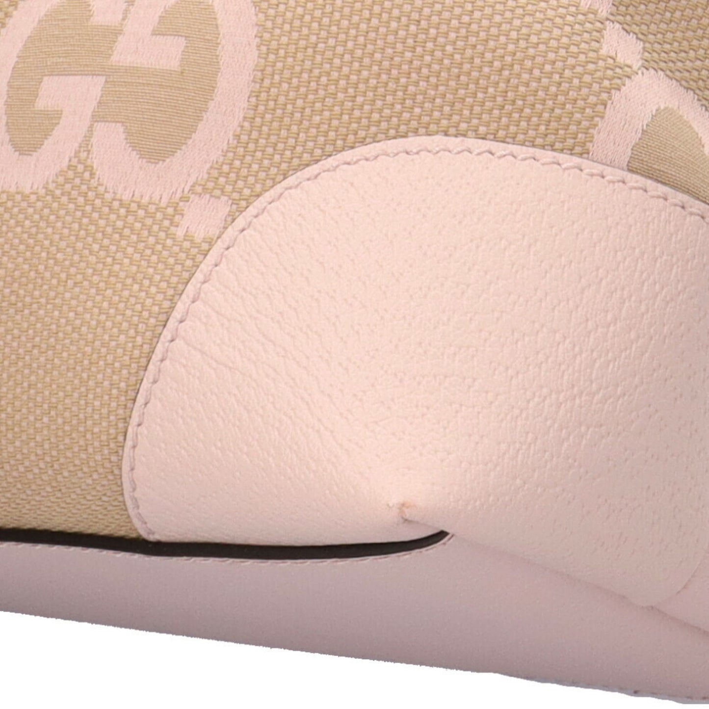 Gucci Beige Pink Canvas Leather Tote Bag ()