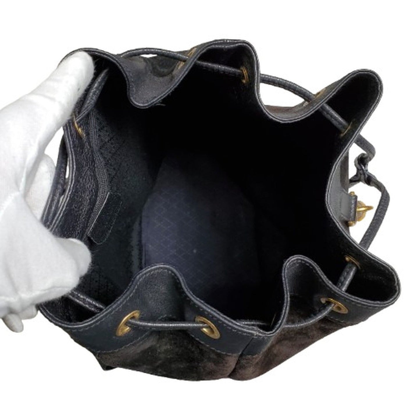 Gucci Black Suede Leather Backpack ()