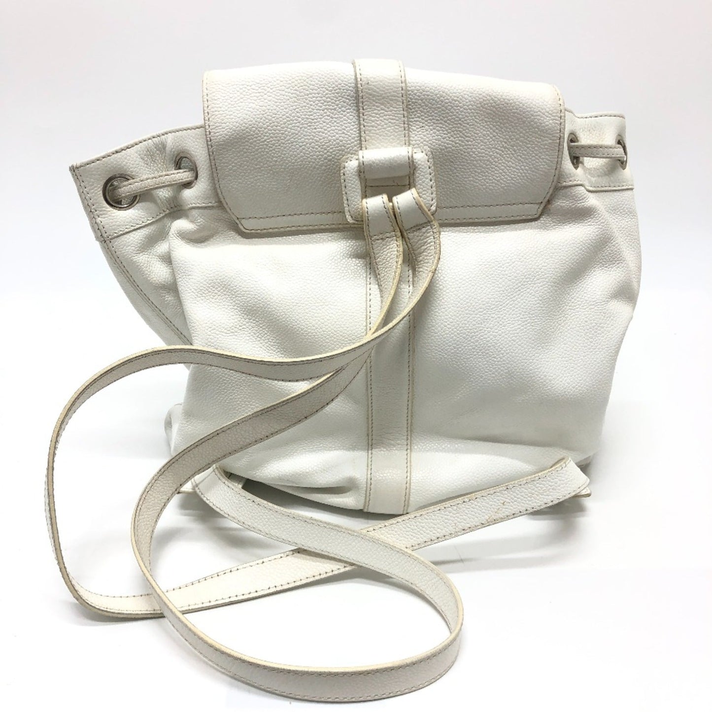 Chanel White Leather Backpack ()