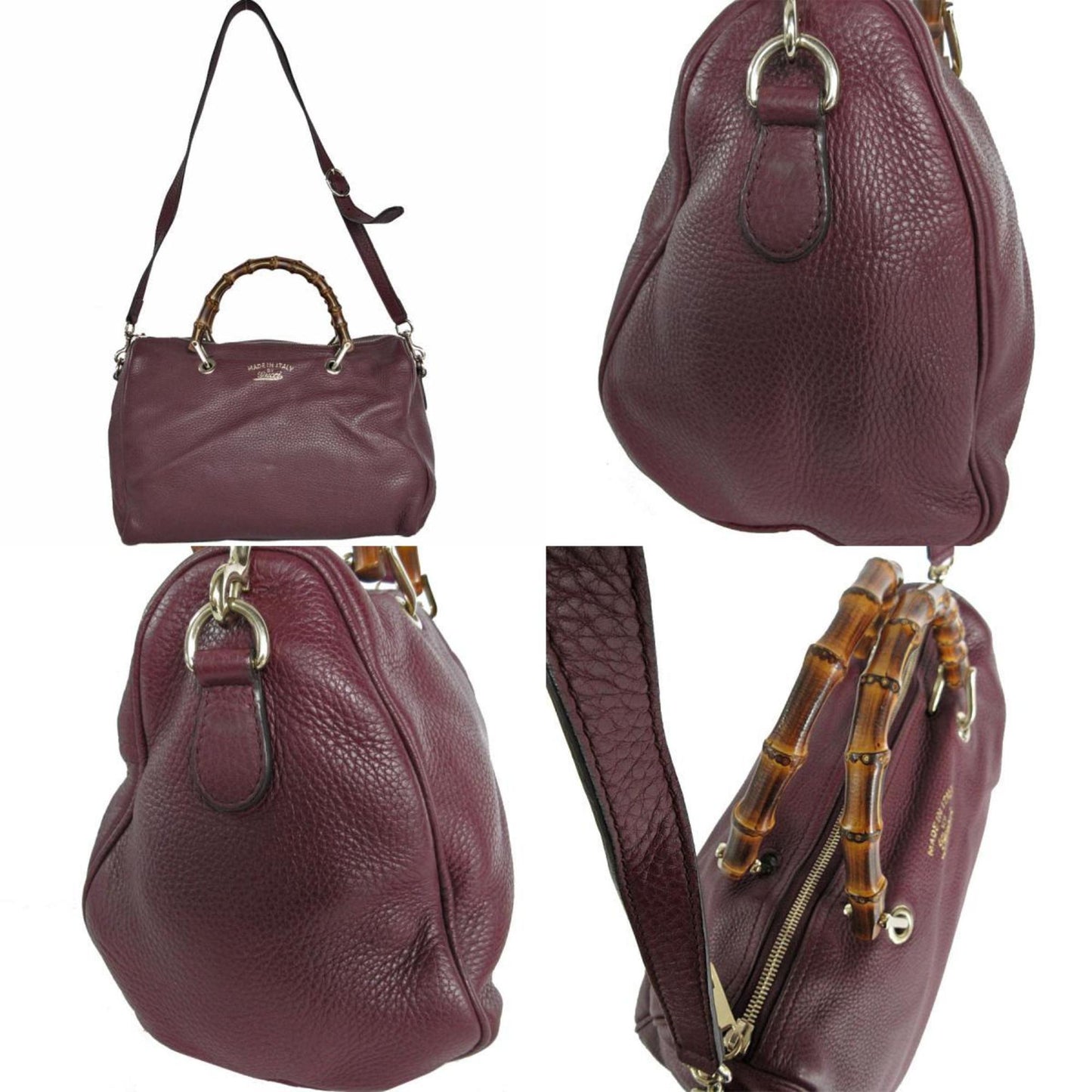 Gucci Bordeaux Leather Handbag Shoulder Bag ()