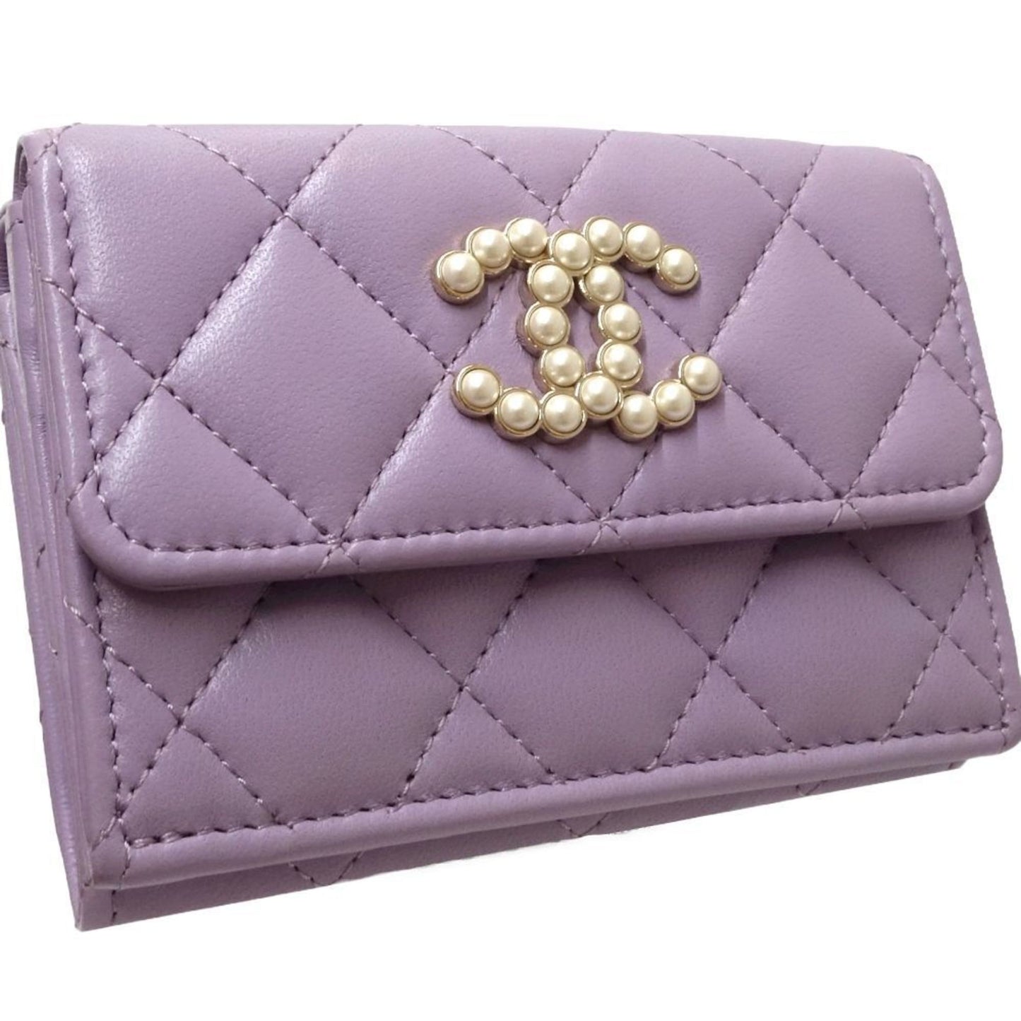 Chanel Light Purple Leather Wallet (Bi-Fold) ()