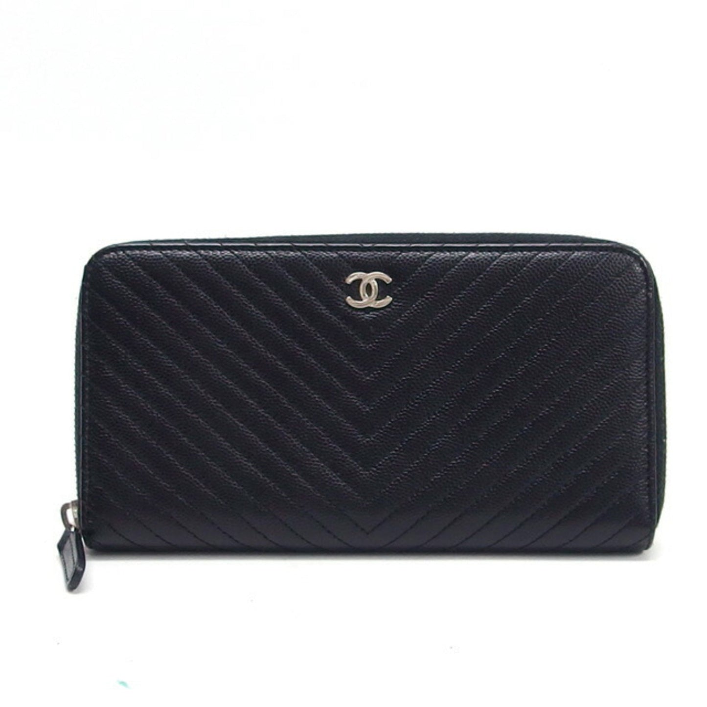 Chanel Black Grained Calfskin Coin Purse/Coin Case ()