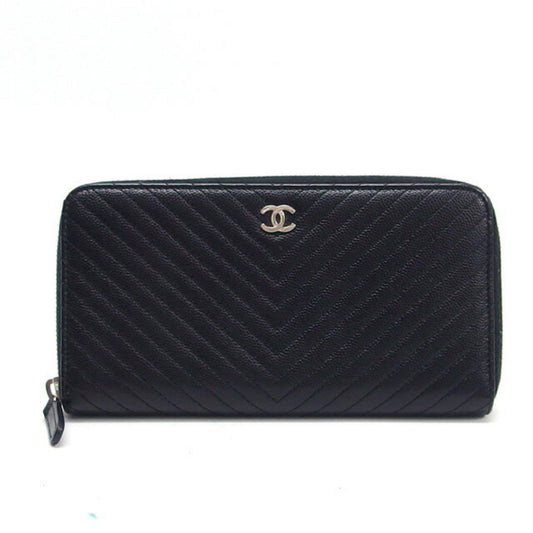 Chanel Black Grained Calfskin Coin Purse/Coin Case ()